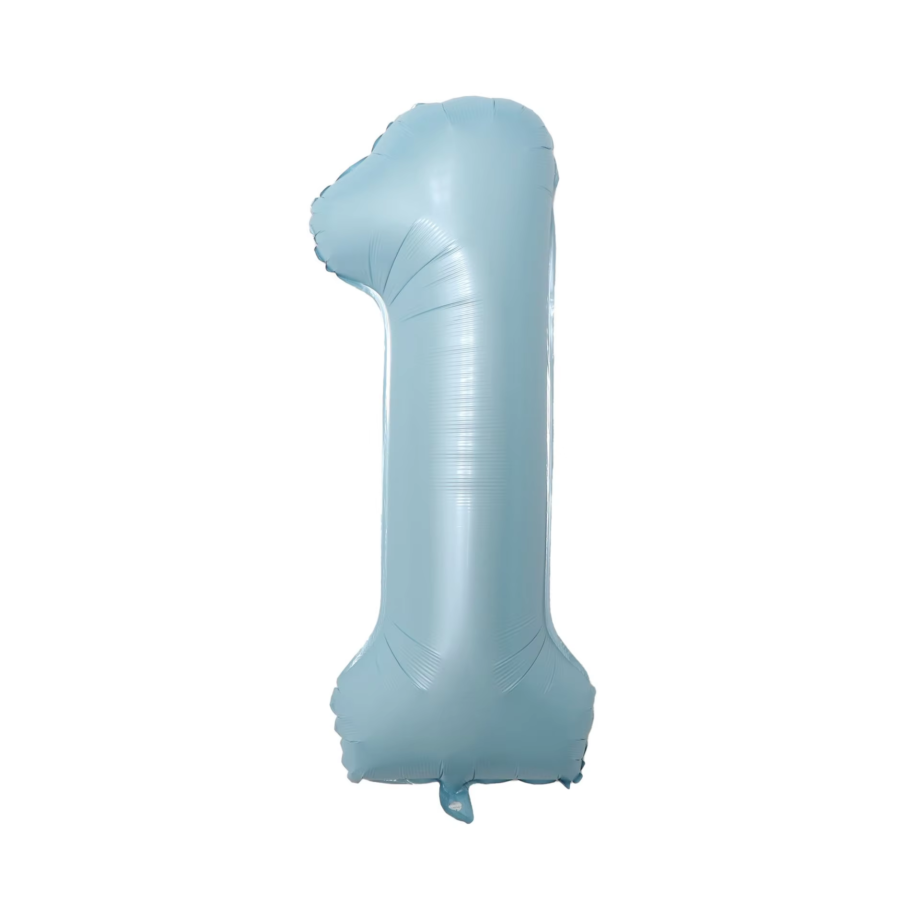 Balão número Azul Pastel