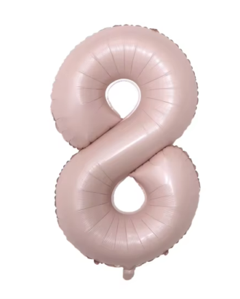 Balão número Rosa Pastel
