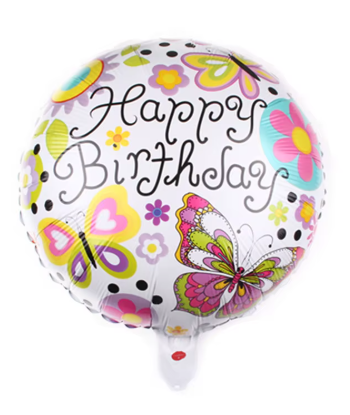 Balão Foil 18″ Aniversário Borboletas Coloridas