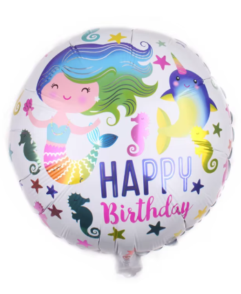 Balão Foil 18" Aniversário Sereia