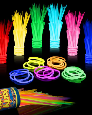 100 Pulseiras GLOW Sticks Luminosos